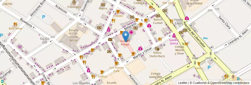 Mapa de ubicacion de Queen's Village en 阿根廷, 布宜诺斯艾利斯省, Partido De San Isidro, San Isidro.