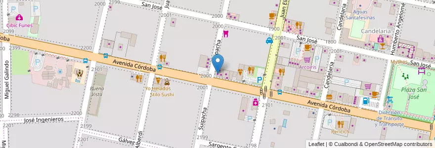 Mapa de ubicacion de Querencia en الأرجنتين, سانتا في, Departamento Rosario, Municipio De Funes, Funes.