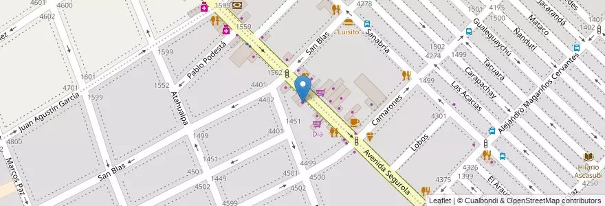Mapa de ubicacion de Queseria, Velez Sarsfield en الأرجنتين, Ciudad Autónoma De Buenos Aires, Buenos Aires, Comuna 10.