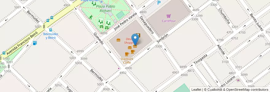 Mapa de ubicacion de Questa Pizza, Villa Devoto en Argentinien, Ciudad Autónoma De Buenos Aires, Buenos Aires, Comuna 10, Comuna 11.