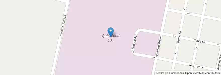 Mapa de ubicacion de QuickFood S.A. en Arjantin, Santa Fe, Departamento San Martín, Municipio De San Jorge.