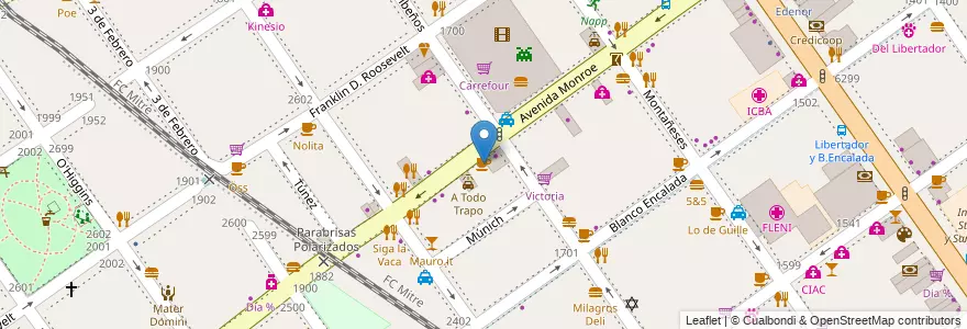 Mapa de ubicacion de Quiero Café, Belgrano en Argentine, Ciudad Autónoma De Buenos Aires, Buenos Aires, Comuna 13.