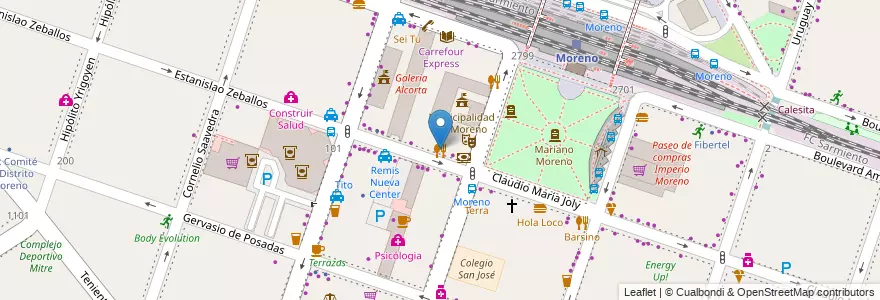 Mapa de ubicacion de Quiero Mangiare en الأرجنتين, بوينس آيرس, Partido De Moreno, Moreno.