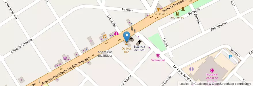 Mapa de ubicacion de Quijote Bar en 아르헨티나, 부에노스아이레스주, Partido De José C. Paz.
