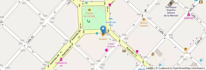Mapa de ubicacion de Quijote, Casco Urbano en 阿根廷, 布宜诺斯艾利斯省, Partido De La Plata, La Plata.