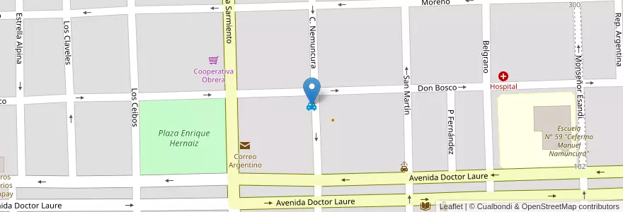Mapa de ubicacion de Quila Malen en الأرجنتين, ريو نيغرو, Departamento Avellaneda, Chimpay.