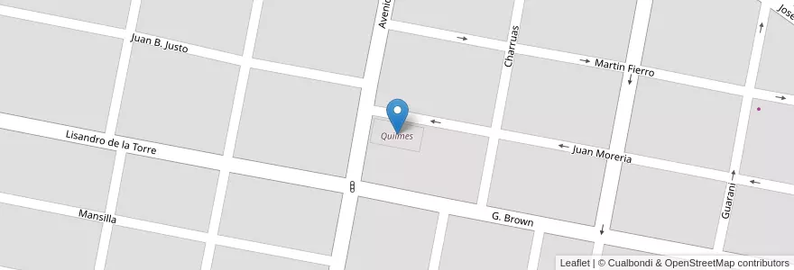 Mapa de ubicacion de Quilmes en アルゼンチン, リオネグロ州, Departamento General Roca, Villa Regina.