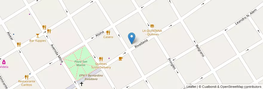 Mapa de ubicacion de Quilmes High School en Argentinië, Buenos Aires, Partido De Quilmes, Quilmes.
