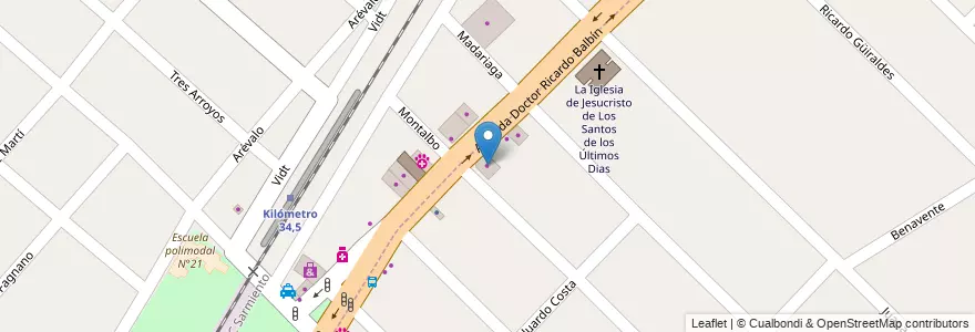 Mapa de ubicacion de Quimica en Arjantin, Buenos Aires, Partido De Merlo, Merlo.