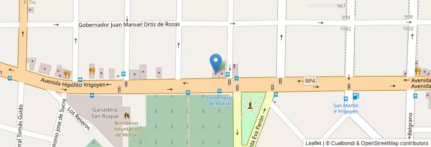 Mapa de ubicacion de Química Morón SRL en Argentinië, Buenos Aires, Partido De Morón, Morón.