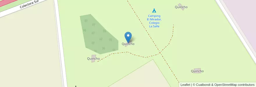 Mapa de ubicacion de Quincho en 아르헨티나, 부에노스아이레스주, Partido De Luján.
