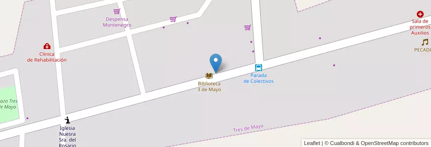 Mapa de ubicacion de Quincho 3 de Mayo en Arjantin, Şili, Mendoza, Distrito Tres De Mayo, Departamento Lavalle, Tres De Mayo.