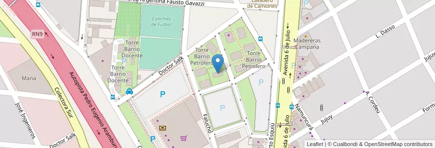Mapa de ubicacion de Quincho Barrio Petrolero en Argentina, Provincia Di Buenos Aires, Partido De Campana.