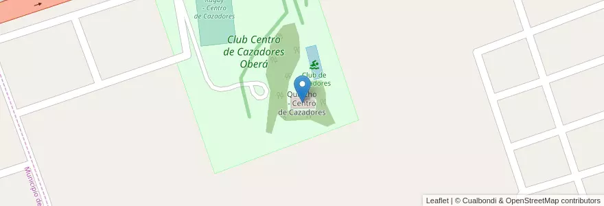 Mapa de ubicacion de Quincho - Centro de Cazadores en 아르헨티나, Misiones, Departamento Oberá.