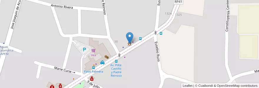 Mapa de ubicacion de Quincho Los Naranjos en 阿根廷, Catamarca, Departamento Valle Viejo, Municipio De Valle Viejo, Santa Rosa.