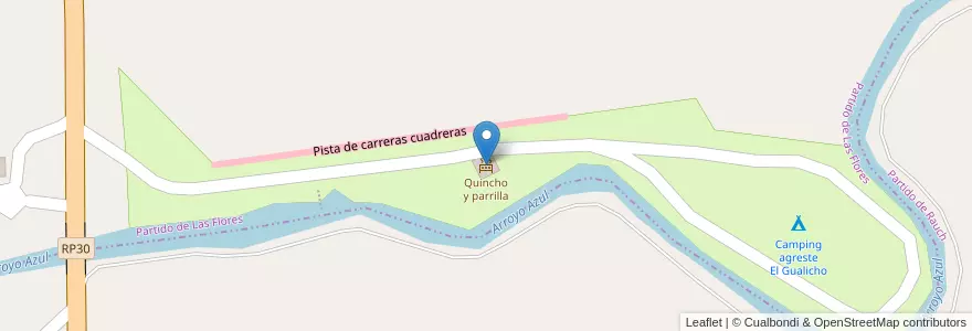 Mapa de ubicacion de Quincho y parrilla en آرژانتین, استان بوئنوس آیرس, Partido De Rauch.
