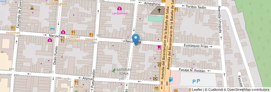 Mapa de ubicacion de quiniela La mosca en 아르헨티나, Salta, Capital, Municipio De Salta, Salta.