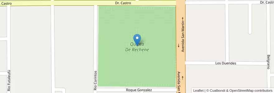 Mapa de ubicacion de Quinta De Rechene en 아르헨티나, 칠레, Chubut, Departamento Futaleufú, Trevelin.