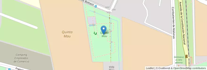 Mapa de ubicacion de Quinta Mau en アルゼンチン, リオネグロ州, ブエノスアイレス州, Departamento Adolfo Alsina, Viedma, Viedma.