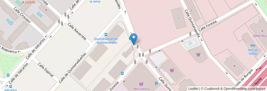 Mapa de ubicacion de QUINTANAVIDES, CALLE, DE,11 en إسبانيا, منطقة مدريد, منطقة مدريد, Área Metropolitana De Madrid Y Corredor Del Henares, مدريد.