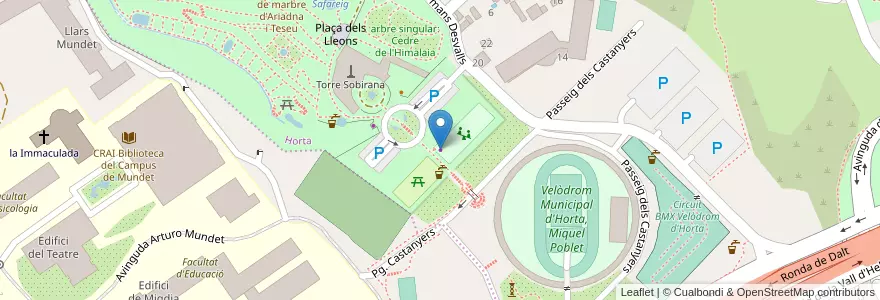 Mapa de ubicacion de Quiosc - Bar Laberint d'Horta en Spanje, Catalonië, Barcelona, Barcelonès, Barcelona.