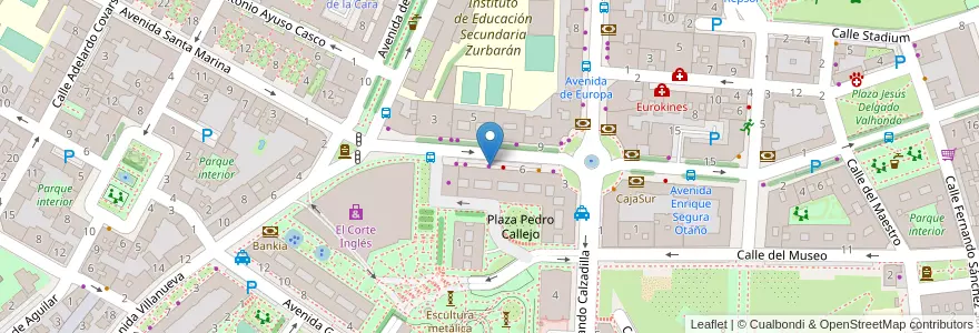 Mapa de ubicacion de Quiromasaje Maria Fernanda de Miguel Muñoz en スペイン, エストレマドゥーラ州, バダホス, Tierra De Badajoz, バダホス.