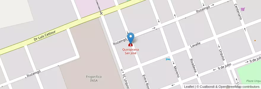 Mapa de ubicacion de Quiropraxia San José en 아르헨티나, 엔트레리오스주, Departamento Colón, Distrito Primero, San José.