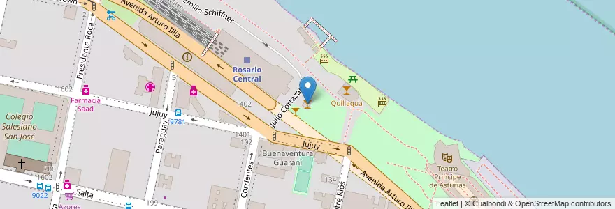 Mapa de ubicacion de Quita Pena en Arjantin, Santa Fe, Departamento Rosario, Municipio De Rosario.