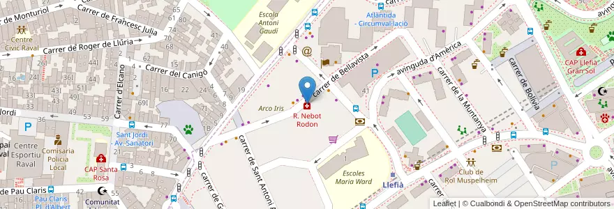 Mapa de ubicacion de R. Nebot Rodon en España, Catalunya, Barcelona, Barcelonès, Badalona, Santa Coloma De Gramenet.