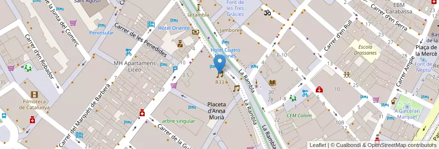 Mapa de ubicacion de R33 en スペイン, カタルーニャ州, Barcelona, バルサルネス, Barcelona.