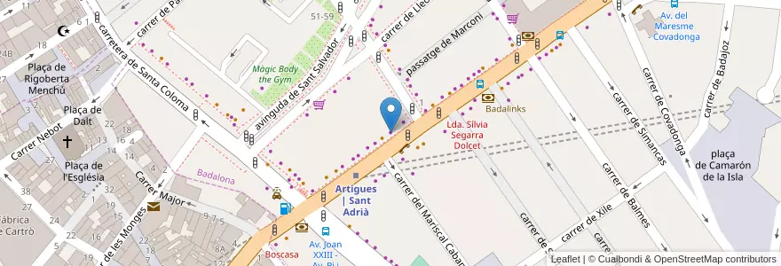 Mapa de ubicacion de RACC Autoescola Artigas en Spanien, Katalonien, Barcelona, Barcelonès.