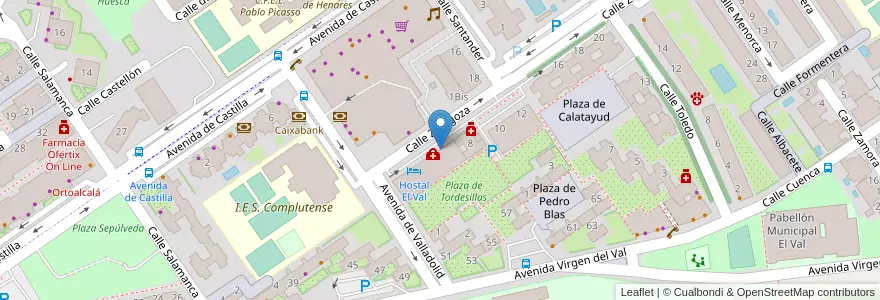 Mapa de ubicacion de Rachel's en إسبانيا, منطقة مدريد, منطقة مدريد, Área Metropolitana De Madrid Y Corredor Del Henares, القلعة الحجارة.