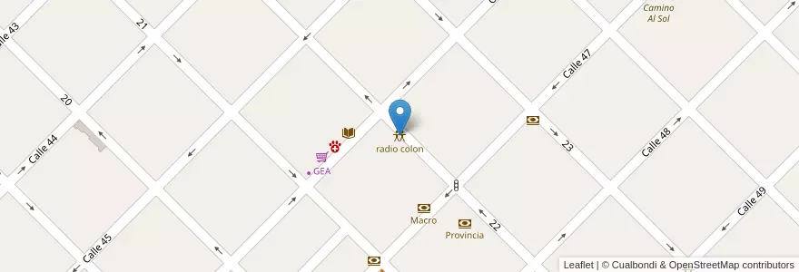 Mapa de ubicacion de radio colon en Argentinië, Buenos Aires, Partido De Colón, Colón.