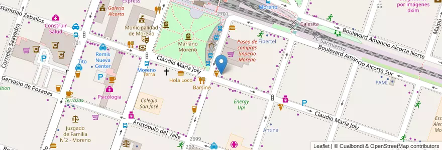 Mapa de ubicacion de Radio Latina FM 99.7 en Arjantin, Buenos Aires, Partido De Moreno, Moreno.