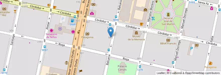 Mapa de ubicacion de Radio LT3 en 아르헨티나, Santa Fe, Departamento Rosario, Municipio De Rosario, 로사리오.