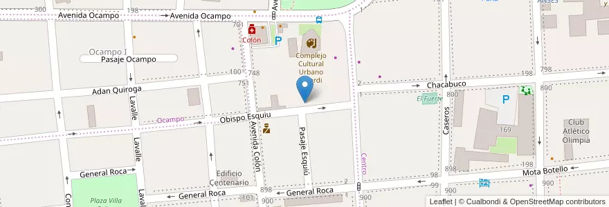 Mapa de ubicacion de Radio Municipal en Argentinien, Catamarca, Departamento Capital, Municipio De San Fernando Del Valle De Catamarca, San Fernando Del Valle De Catamarca.