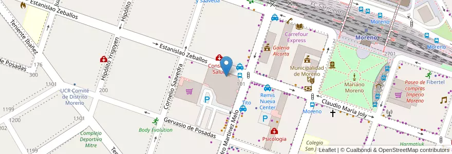 Mapa de ubicacion de Radio Shopping en 아르헨티나, 부에노스아이레스주, Partido De Moreno, Moreno.
