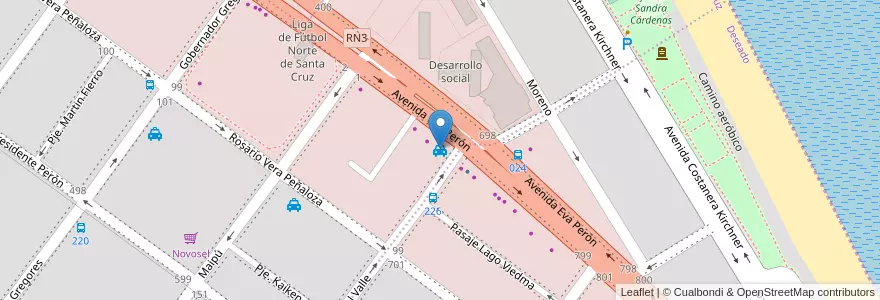 Mapa de ubicacion de Radio Taxi en Argentinien, Provinz Santa Cruz, Chile, Mercado De La Ciudad, Deseado, Caleta Olivia.
