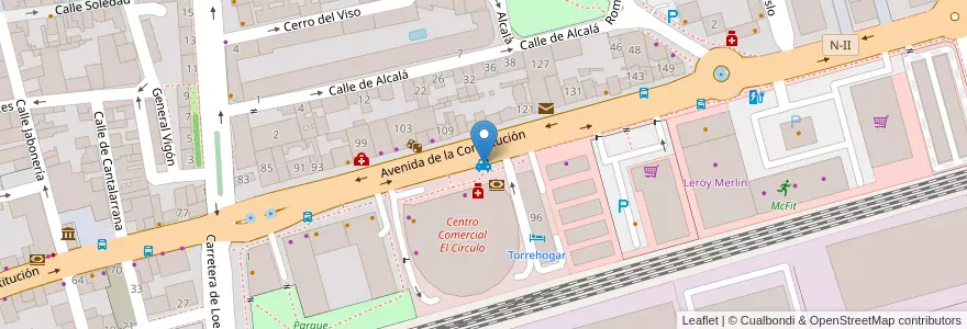 Mapa de ubicacion de Radio Taxi Torrejón en اسپانیا, بخش خودمختار مادرید, بخش خودمختار مادرید, Área Metropolitana De Madrid Y Corredor Del Henares, Torrejón De Ardoz.