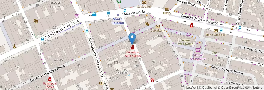 Mapa de ubicacion de Radio Tele Taxi en España, Catalunya, Barcelona, Barcelonès, Santa Coloma De Gramenet.