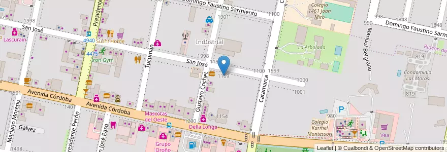 Mapa de ubicacion de Radio Uno Funes en الأرجنتين, سانتا في, Departamento Rosario, Municipio De Funes, Funes.