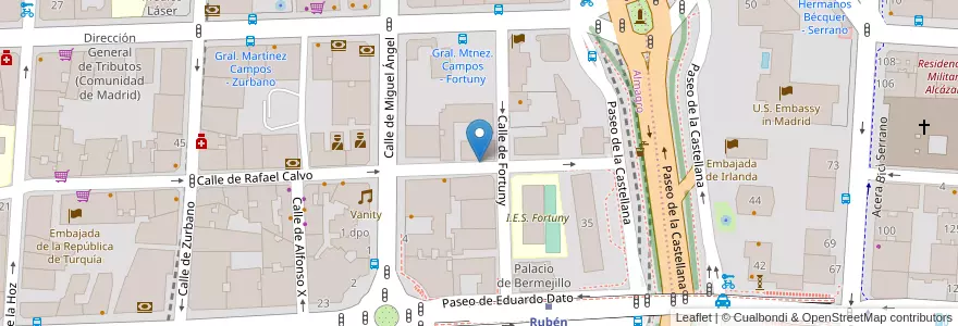 Mapa de ubicacion de RAFAEL CALVO, CALLE, DE,42 en إسبانيا, منطقة مدريد, منطقة مدريد, Área Metropolitana De Madrid Y Corredor Del Henares, مدريد.