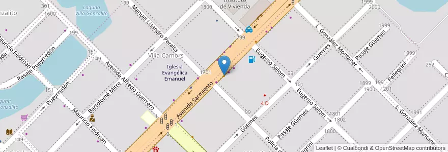 Mapa de ubicacion de Raíces Parrilla Restó en Argentinië, Chaco, Departamento San Fernando, Resistencia, Resistencia.