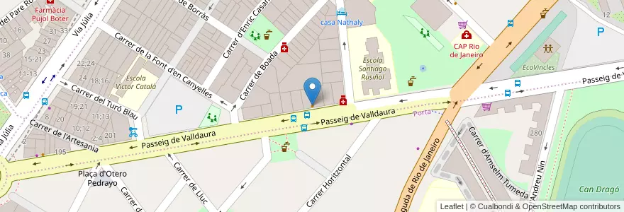 Mapa de ubicacion de Raja Döner Kebab Pizzeria en إسبانيا, كتالونيا, برشلونة, بارسلونس, Barcelona.