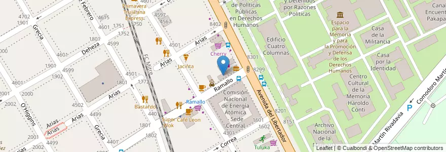 Mapa de ubicacion de Ramallo Str. Place, Nuñez en アルゼンチン, Ciudad Autónoma De Buenos Aires, ブエノスアイレス, Comuna 13.