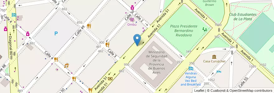Mapa de ubicacion de Rambla Ana Gotilla de Cafiero, Casco Urbano en Argentine, Province De Buenos Aires, Partido De La Plata, La Plata.