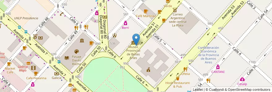 Mapa de ubicacion de Rambla Ana Gotilla de Cafiero, Casco Urbano en Argentinië, Buenos Aires, Partido De La Plata, La Plata.
