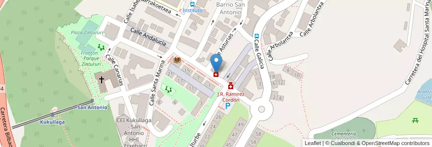 Mapa de ubicacion de Ramirez Cordón, Juan Ramón en 西班牙, 巴斯克, 比斯开, Bilboaldea, Etxebarri.