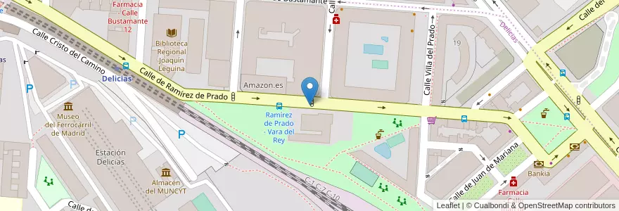 Mapa de ubicacion de RAMIREZ DE PRADO, CALLE, DE,S/N en إسبانيا, منطقة مدريد, منطقة مدريد, Área Metropolitana De Madrid Y Corredor Del Henares, مدريد.
