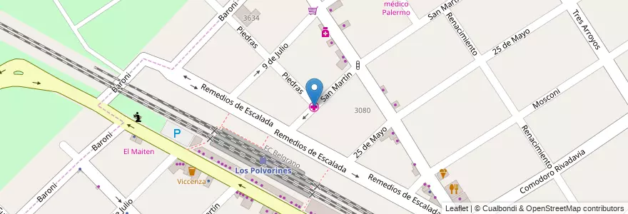 Mapa de ubicacion de Ramon carillo en Arjantin, Buenos Aires, Partido De Malvinas Argentinas, Los Polvorines.